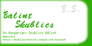 balint skublics business card